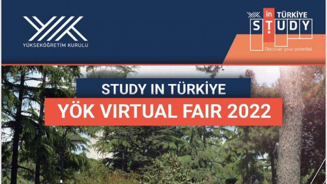 Study in Türkiye- YÖK Sanal Fuarı 20-22 Temmuz 2022 tarihinde gerçekleştirilecektir.